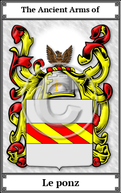 Le ponz Family Crest Download (JPG) Book Plated - 600 DPI